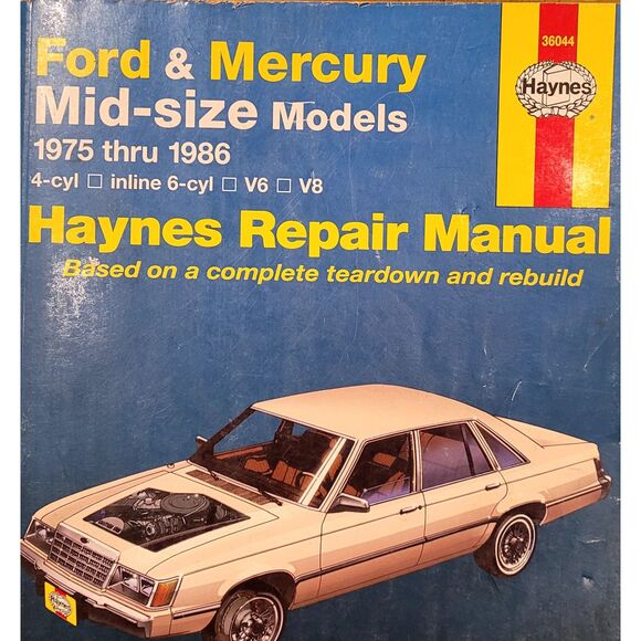 Haynes Repair Manual Ford & Mercury 1975-1986, 4 cyl, inline 6, V6 & V8 - Picture 2 of 4